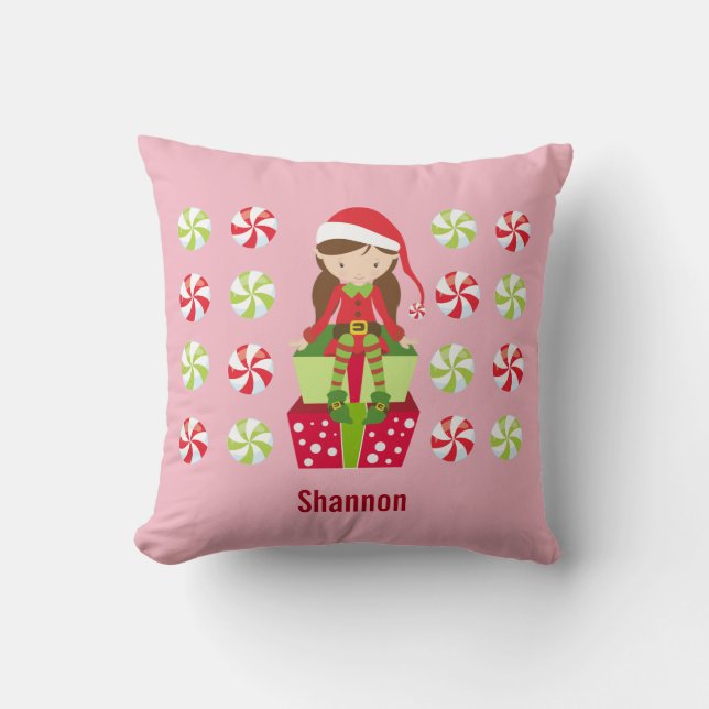 Personalised Candy Crush Female Elf Cushion (Front)
