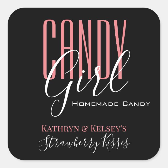 Personalised "Candy Girl" Food/Drink Label (Front)