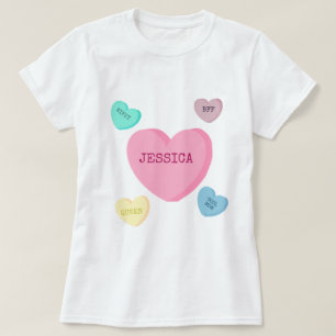 Personalised Candy Hearts Mum and Wife Shirt