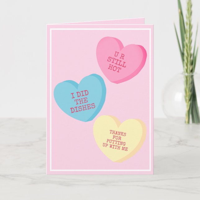 Personalised Candy Hearts Valentine's Day Card (Front)