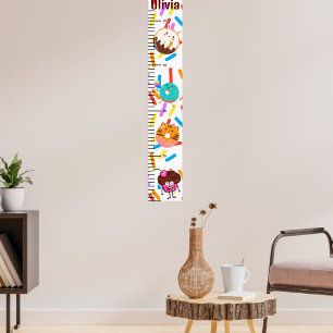 Personalised Candy Print Cute  Baby  Growth Chart