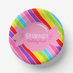 Personalised Candy Rainbow Paper Bowls Plate