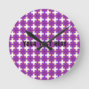 Personalised Candy Theme Your Text Home Wall Décor Round Clock