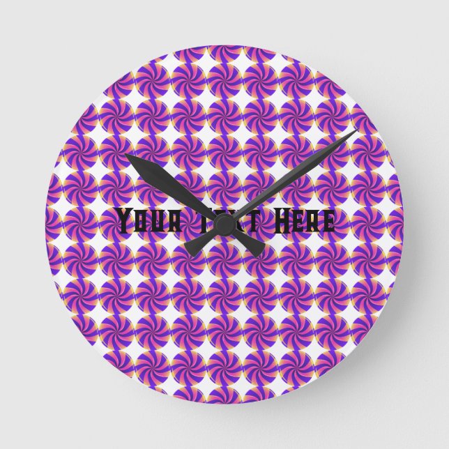 Personalised Candy Theme Your Text Home Wall Décor Round Clock (Front)