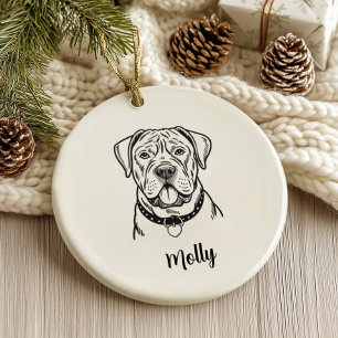 Personalised Cane Corso Dog Christmas Ceramic Ornament