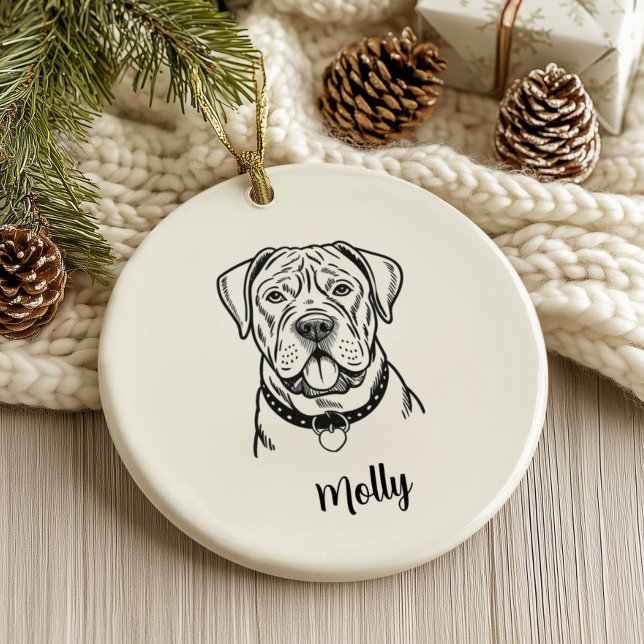 Personalised Cane Corso Dog Christmas Ceramic Ornament (Creator Uploaded)