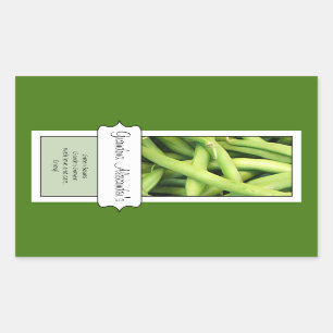 Personalised Canning Jar Label, Custom Green Beans Rectangular Sticker