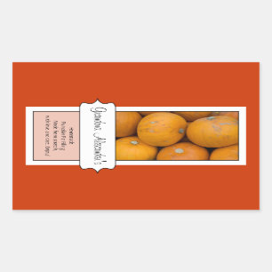 Personalised Canning Jar Label, Custom Pumpkin Rectangular Sticker