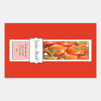 Personalised Canning Jar Label, Custom Tomato Rectangular Sticker
