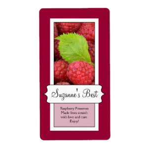 Personalised Canning Jar Label, Raspberry