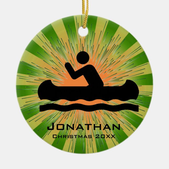 Personalised Canoeing Ornament (Front)