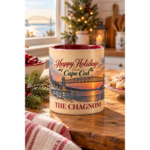 Personalised Cape Cod Santa Christmas Two-Tone Mug