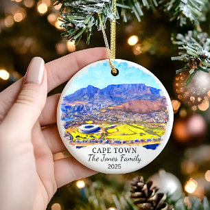 Personalised Cape Town, South Africa Gift Ceramic Ornament