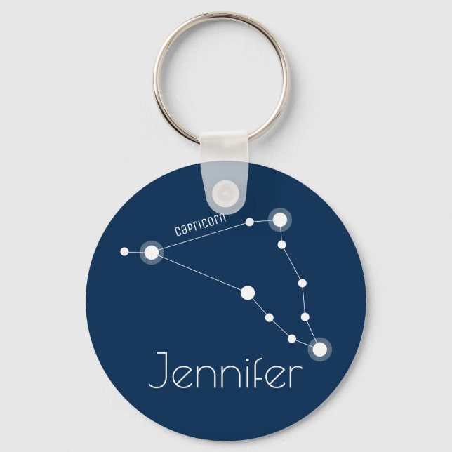 Personalised Capricorn Zodiac Constellation Key Ring (Front)