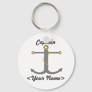 Personalised Captain Anchor Keychain