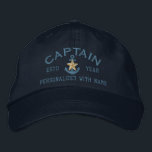 Personalised Captain Coastal Star Anchor Embroidered Hat<br><div class="desc">A personalised Nautical Star Anchor symbol fine embroidery design. A classy custom nautical style embroidered baseball cap gift for yourself or for a special captain, great for on, or off the boat. Use the "Ask this Designer" link to contact us with your special design requests or for some assistance with...</div>