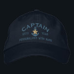 Personalised Captain Coastal Star Anchor Embroidered Hat<br><div class="desc">A personalised Nautical Star Anchor symbol fine embroidery design. A classy custom nautical style embroidered baseball cap gift for yourself or for a special captain, great for on, or off the boat. Use the "Ask this Designer" link to contact us with your special design requests or for some assistance with...</div>