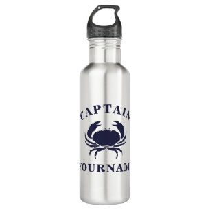 Personalised Captain Crab Stainless Steel Bottle