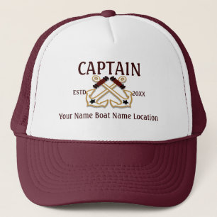 Personalised Captain First Mate Crew or Skipper Trucker Hat