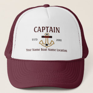 Personalised Captain First Mate Crew or Skipper Trucker Hat