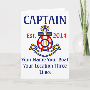 Personalised Captain First Mate Skipper Gear T Shi Card