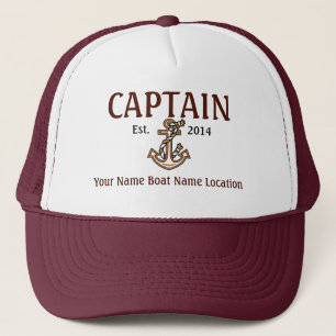 Personalised Captain Hat Year Name Location