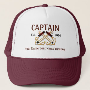 Personalised Captain Hat Year Name Location