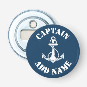 Personalised captain name anchor bottle opener
