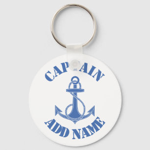 Personalised captain name anchor key ring