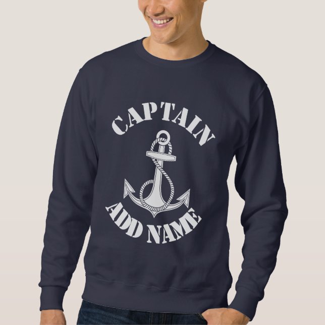 Personalised captain name anchor sweatshirt (Front)