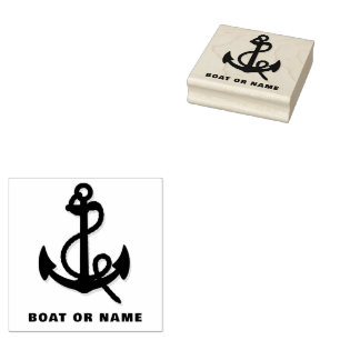 Personalised Captain Nautical Anchor Boat Name Rubber Stamp