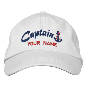 Personalised Captain Rope Anchor Your Name Embroidered Hat