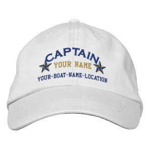 Personalised Captain Stars Ball Cap Embroidery