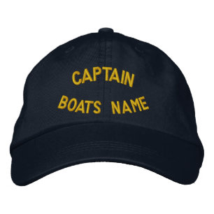 Personalised Captain with your boats name Embroidered Hat