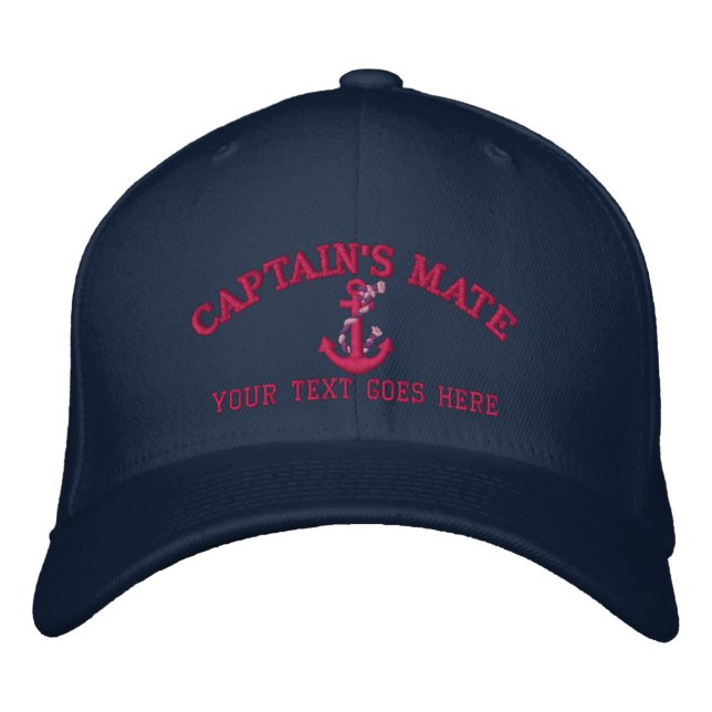 Personalised Captain's Mate Boat Anchor Your Name Embroidered Hat (Front)