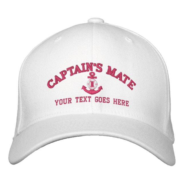 Personalised Captain's Mate Boat Name Your Name Embroidered Hat (Front)