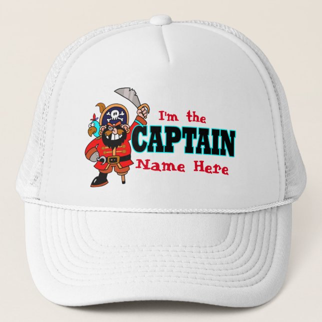 Personalised Captains Pirate Boat Hat (Front)