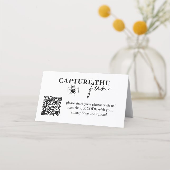 Personalised Capture The Fun Wedding Qr Code Loyalty Card (Front)