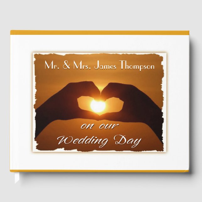 Personalised Capturing Sunset Wedding Guest Book (Front)