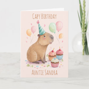 Personalised Capybara Birthday Card