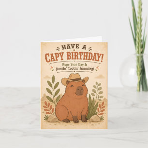 Personalised Capybara Cowboy Funny Birthday Card