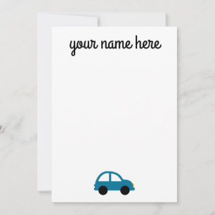 Personalised Car Stationery Notecards for Kids