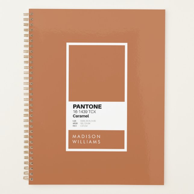 Personalised Caramel Notebook | Custom Name Planner (Front)