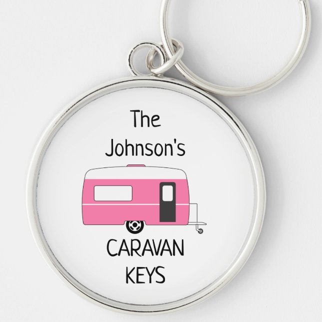 Personalised Caravan Keys name Key Ring (Front)