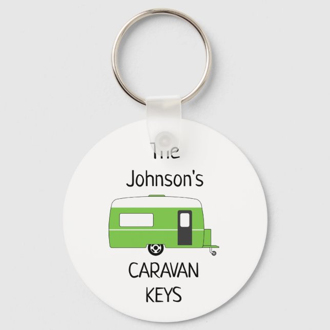 Personalised Caravan Keys name Keychain (Front)