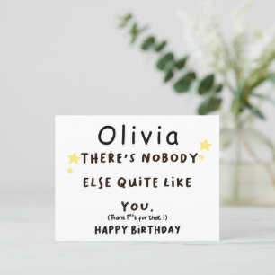 Personalised card , There's Nobody Quite Like You 