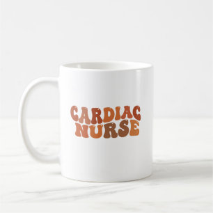 Personalised Cardiac Nurse Retro Typography Coffee Mug