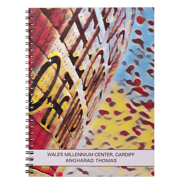 Personalised Cardiff Wales Millennium Centre Arty Notebook (Front)