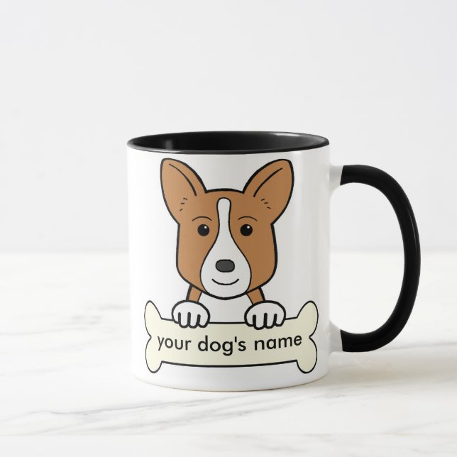 Personalised Cardigan Welsh Corgi Mug (Right)