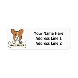 Personalised Cardigan Welsh Corgi Return Address Label